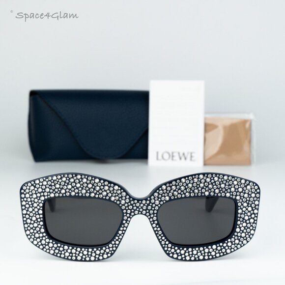 Loewe Men Sunglasses Crystal Blue Grey Rectangle LW4114IS 90A NEW AUTHENTIC - Picture 1 of 9